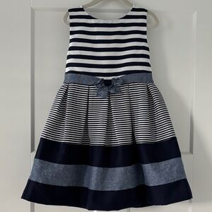 Bonnie Jean Navy and White Striped Dress